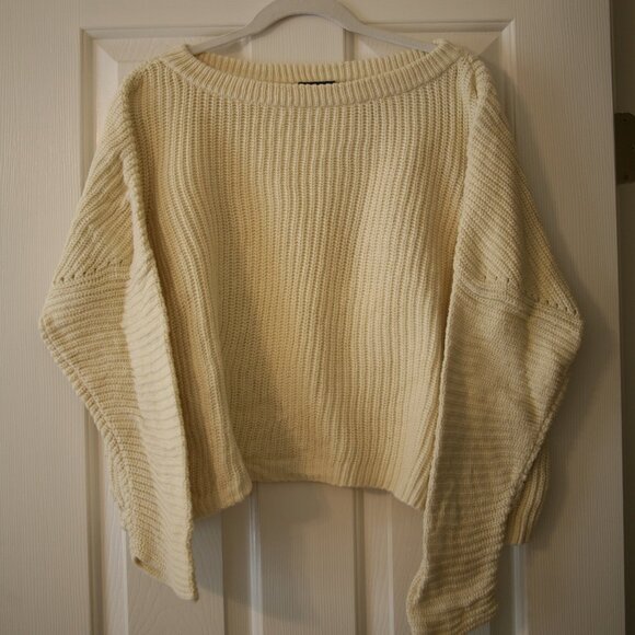 Ralph Lauren Polo Women's Cropped Crewneck Sweater, Size XLarge, Cream - Picture 1 of 3